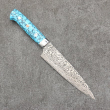  Takeshi Saji SG2 Black Damascus Petty-Utility  150mm Turquoise Handle - Seisuke Knife