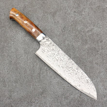  Takeshi Saji SG2 Black Damascus Santoku  180mm Ironwood Handle - Seisuke Knife