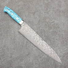  Takeshi Saji SG2 Black Damascus Gyuto  240mm Turquoise Handle - Seisuke Knife