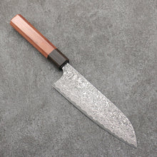  Yoshimi Kato VG10 Black Damascus Santoku  170mm Rosewood & Ebony Handle - Seisuke Knife