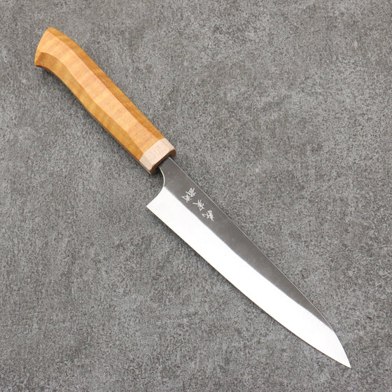 Yoshimi Kato White Steel Black Finished Petty-Utility  150mm Western style (yellow) Handle - Seisuke Knife