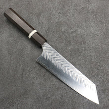  Yoshimi Kato SG2 Hammered ( V ) Bunka  170mm Sandalwood with White Ring Handle - Seisuke Knife