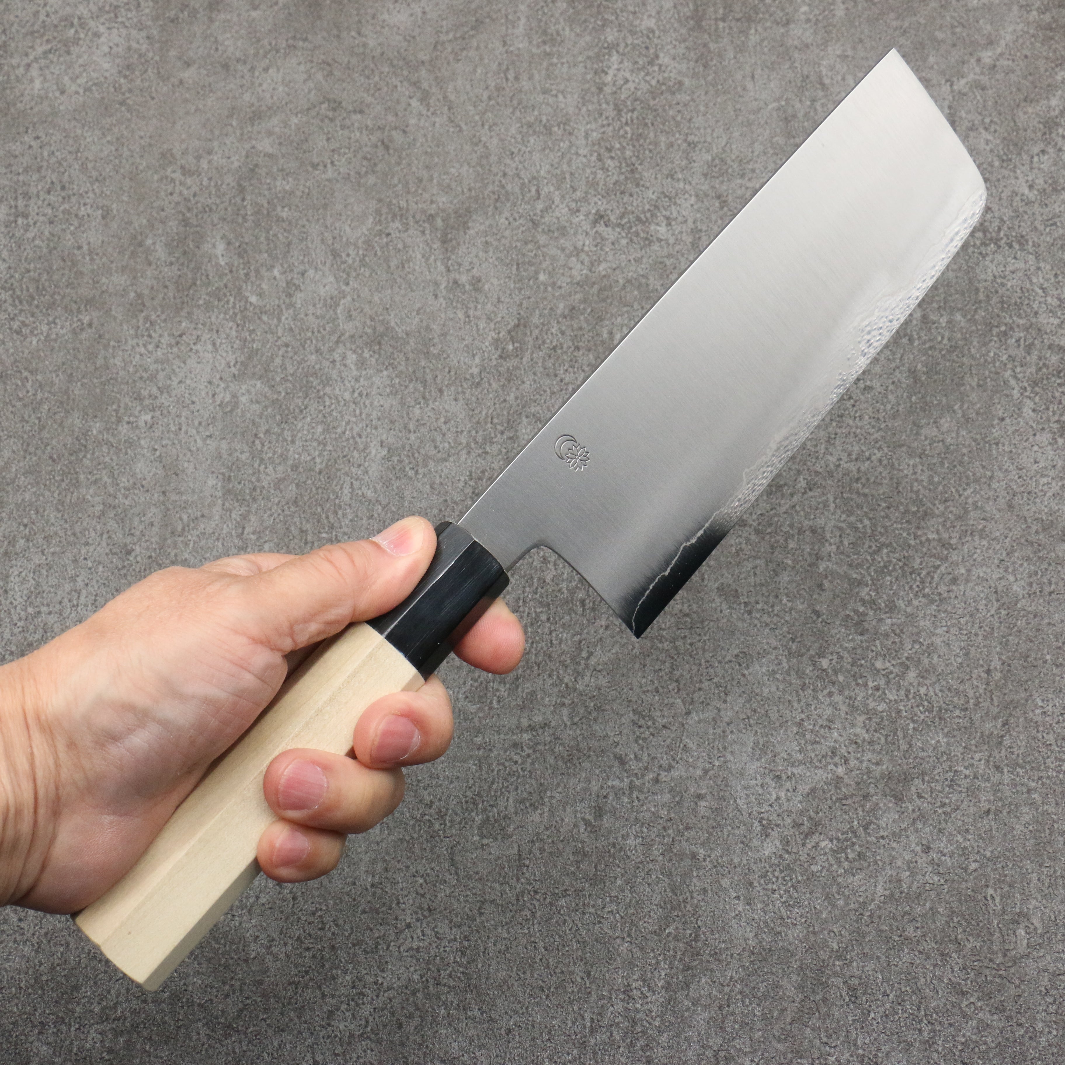 Kikuzuki Silver Steel No.3 Bokashi Nakiri  180mm Magnolia Handle - Seisuke Knife