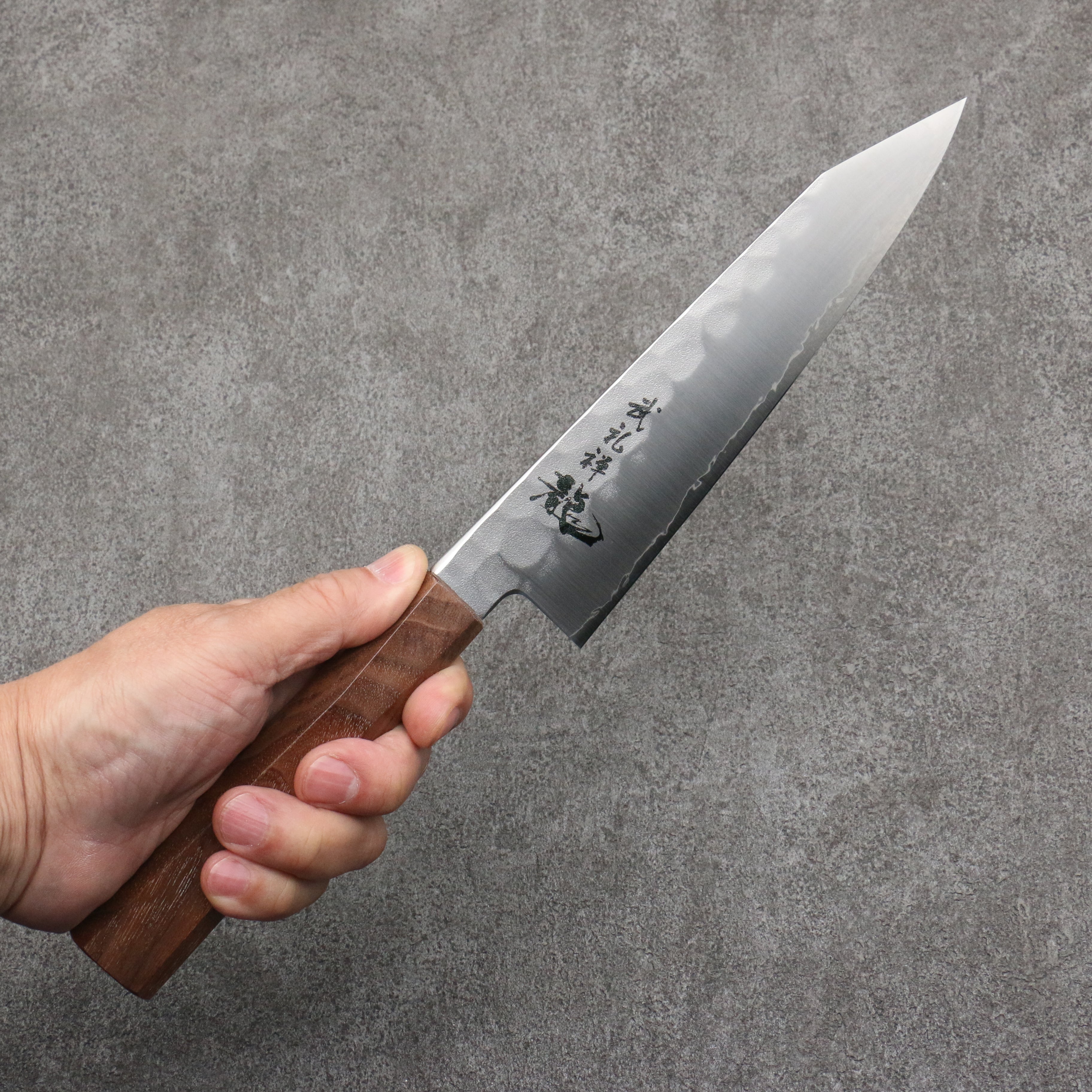 Ryusen Blazen Ryu Wa SG2 Hammered Kiritsuke Gyuto 180mm Walnut Handle