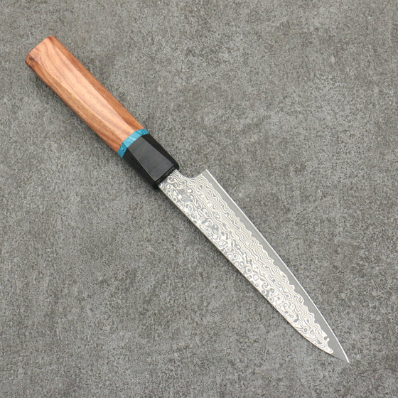 Ryusen Bonten Unryu Kai VG10 63 Layer Damascus Petty-Utility  135mm Chinese Quince Handle - Seisuke Knife