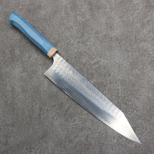  Yoshimi Kato Minamo SG2 Hammered Kiritsuke Gyuto  240mm Western style (blue) Handle - Seisuke Knife