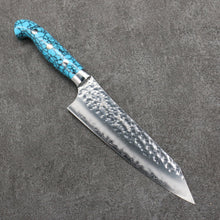  Yu Kurosaki Senko Ei SG2 Hammered Gyuto  180mm Turquoise Handle - Seisuke Knife