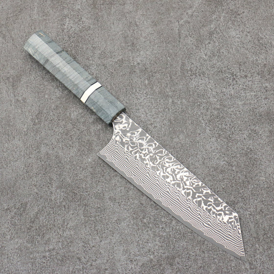 Yoshimi Kato SG2 Black Damascus Bunka  170mm Stabilized wood (With White ring) Handle - Seisuke Knife