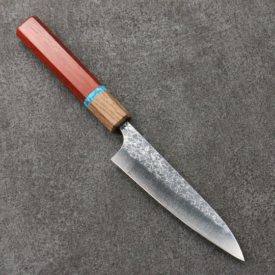 Yoshimi Kato Minamo SG2 Hammered Petty-Utility  120mm Padoauk(Turquoise Ring) Handle - Seisuke Knife