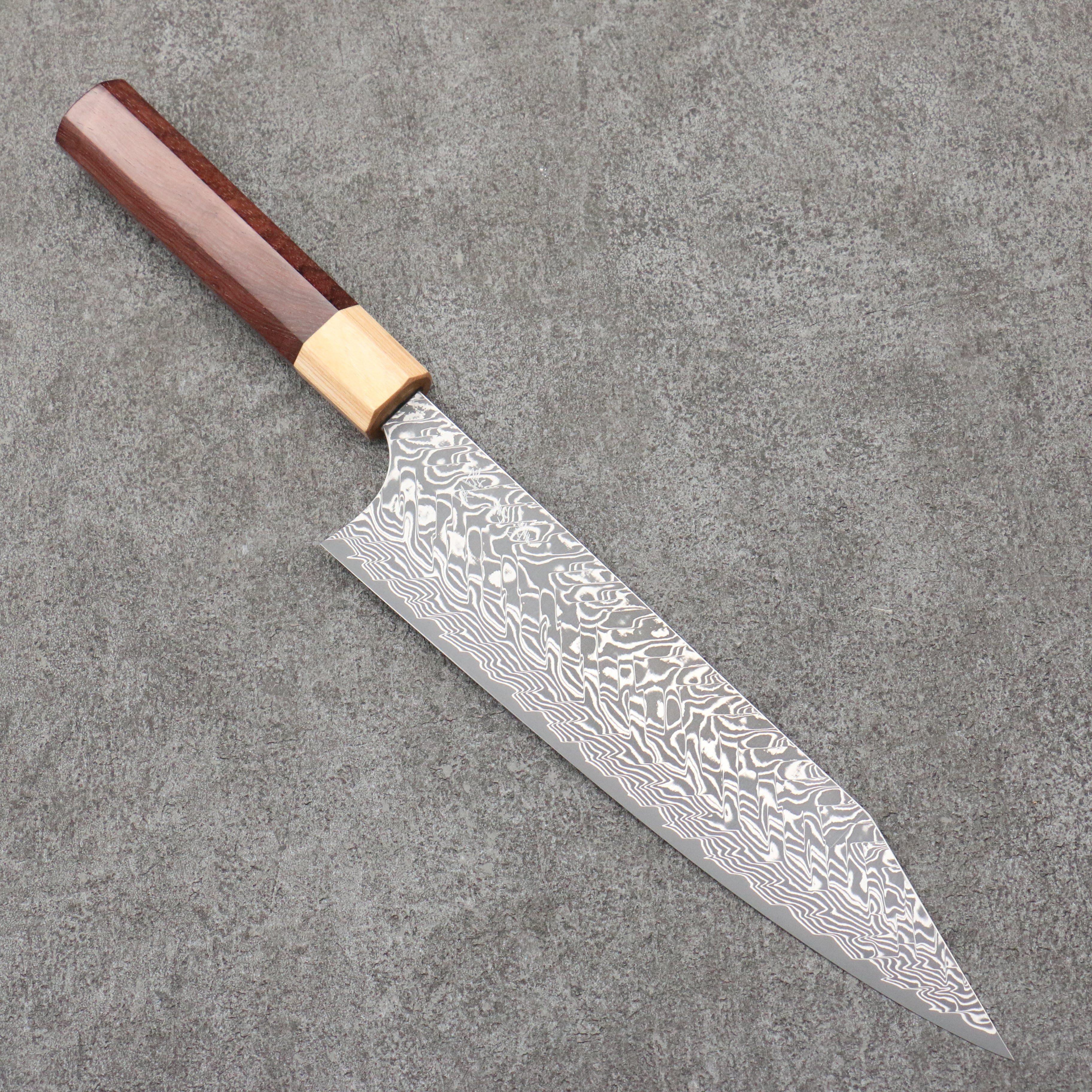Yoshimi Kato SG2 Black Damascus Kiritsuke Gyuto  210mm Honduras Handle - Seisuke Knife