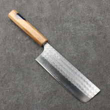  Yoshimi Kato Minamo SG2 Hammered Nakiri  165mm Olive Tree and Resin Handle - Seisuke Knife