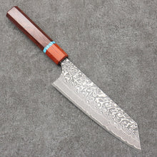  Yoshimi Kato SG2 Black Damascus Bunka  170mm Rosewood (Turquoise Ring) Handle - Seisuke Knife