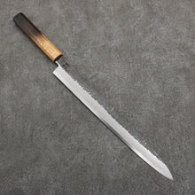  Sakai Takayuki Homura Guren Blue Steel No.2 Hammered Black Finished Yanagiba  300mm Burnt Oak Handle - Seisuke Knife