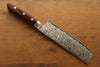 Seisuke Mokusei ZA-18 Mirrored Finish Damascus Nakiri 165mm Brown Pakka wood Handle - Seisuke Knife