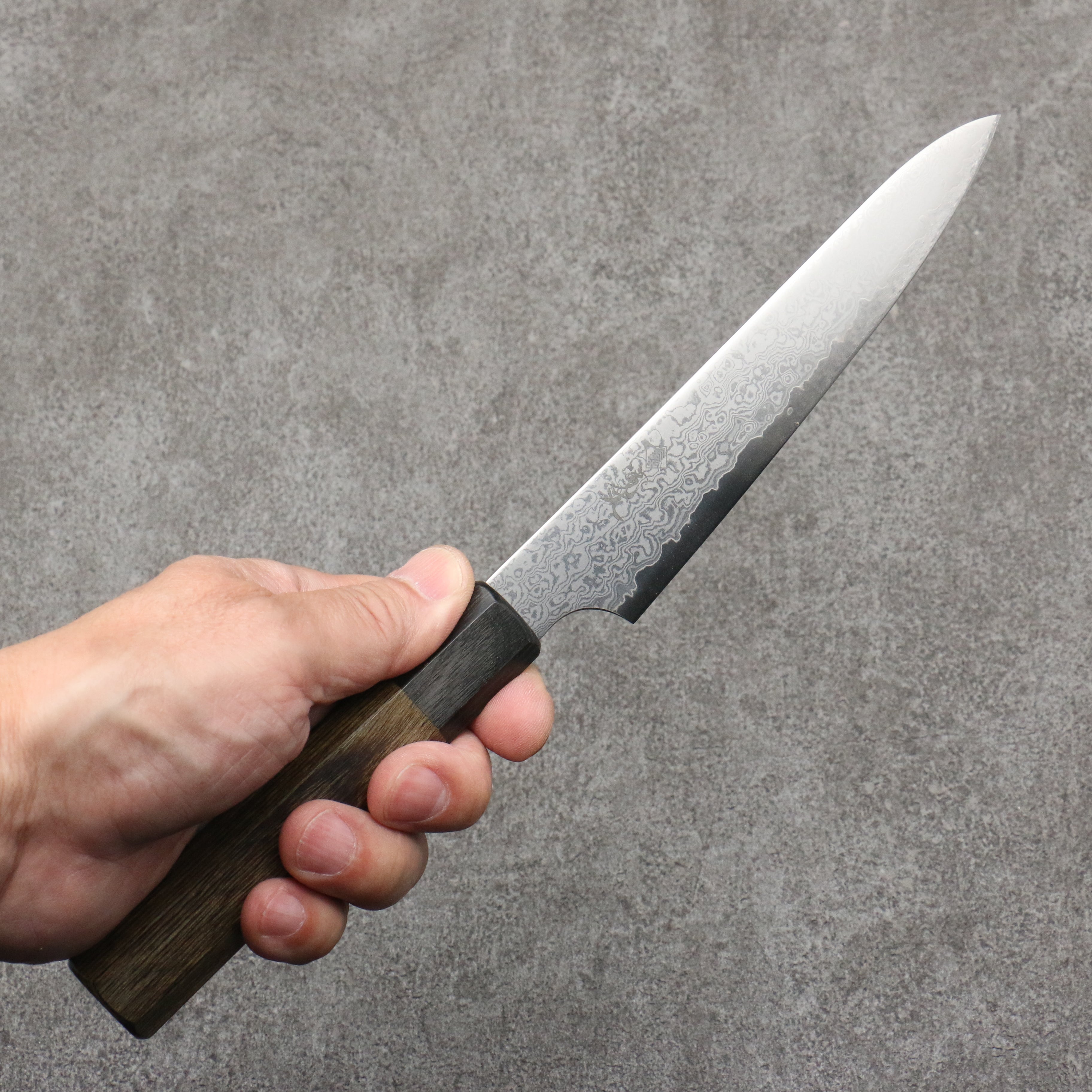 Kanjyo VG10 Damascus Petty-Utility 150mm Gray Pakkawood Handle - Seisuke Knife