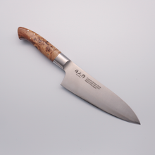  Kajin ZDP189 Custom Santoku 180mm with Birds Eye Maple Burl Handle - Seisuke Knife