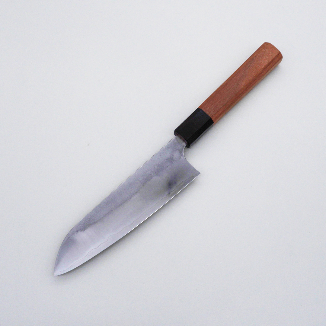 Seisuke TAKUMI Trade-In Masakage White Steel No.2 Nashiji Santoku 165mm Cherry Handle