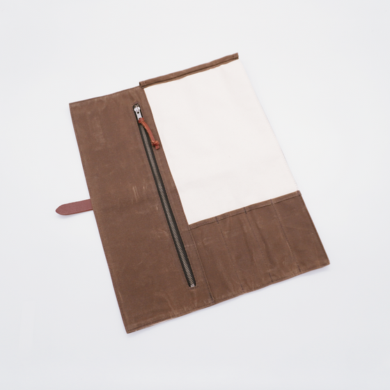 Hardmill Waxed Canvas Compact Knife Roll
