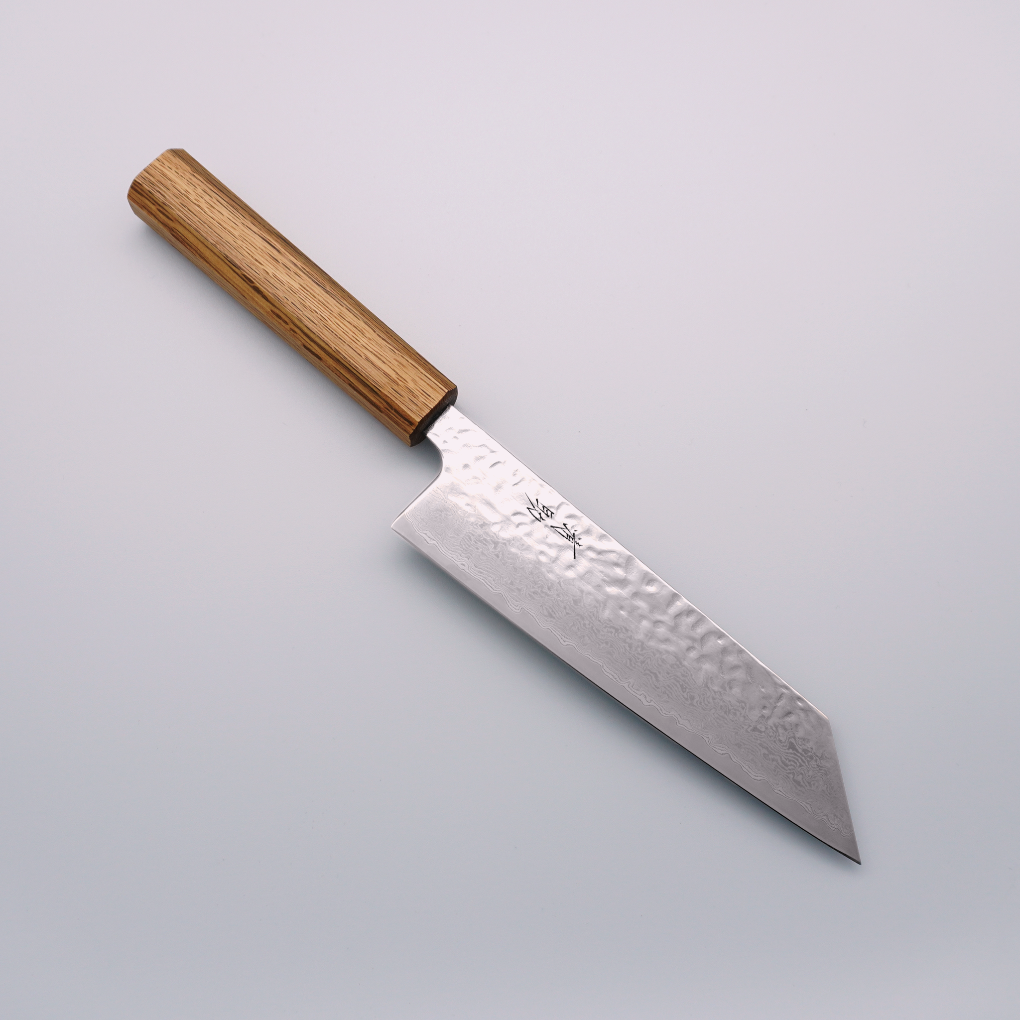 Seisuke Tsukikage AUS10 Migaki Finished Hammered Damascus Bunka 170mm Oak Handle - Seisuke Knife