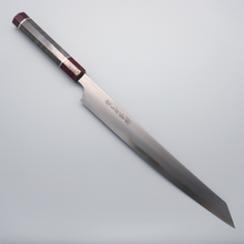  Sakai Takayuki Hien Silver Steel No.3 Kengata Sujihiki with Red & Grey Wood Handle - Seisuke Knife