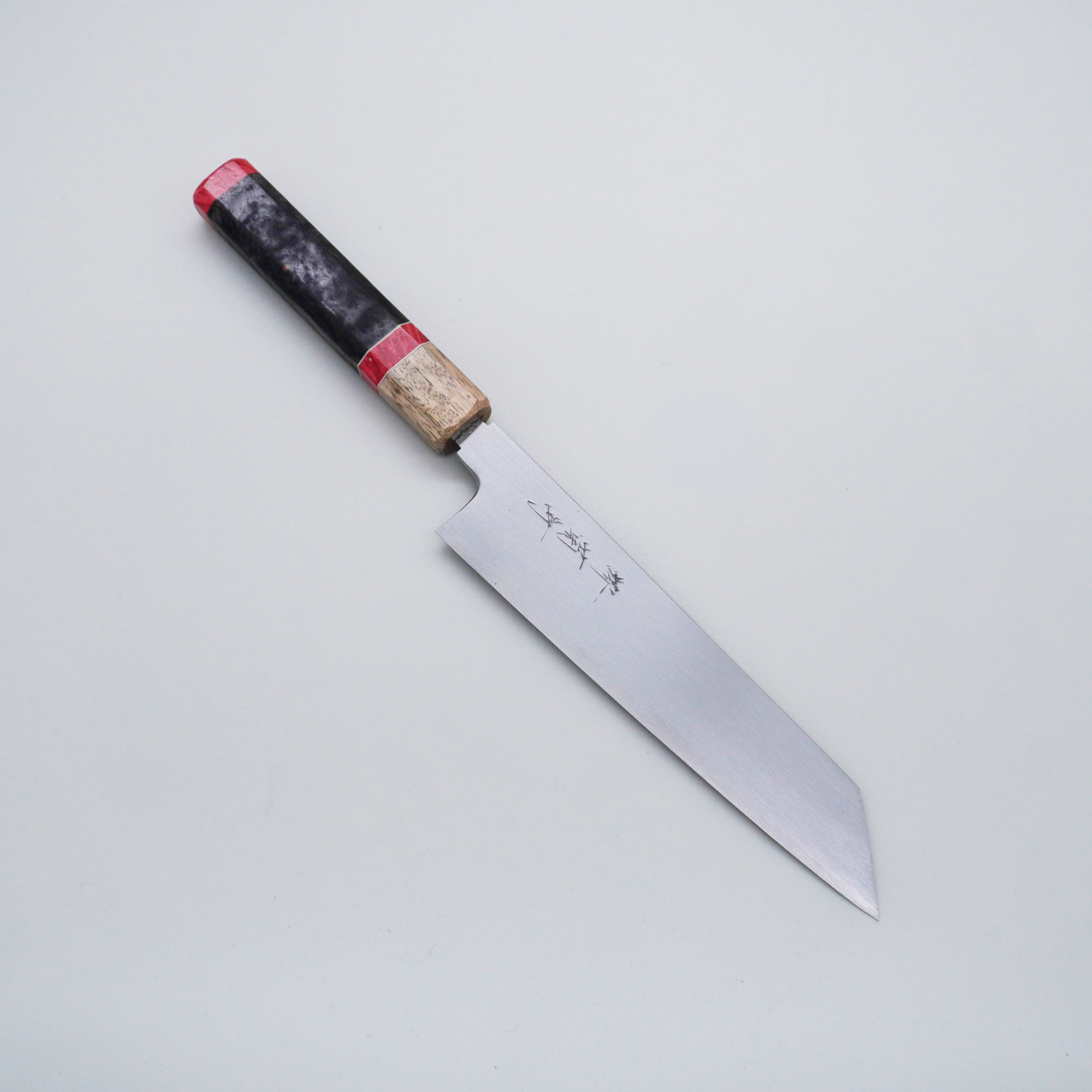 Seisuke TAKUMI Trade-In Sakai Kikumori White Steel No.1 Kasumi Kiritsuke Gyuto 210mm Dyed Burl (Spalted Birch Ferrule) Handle - Seisuke Knife