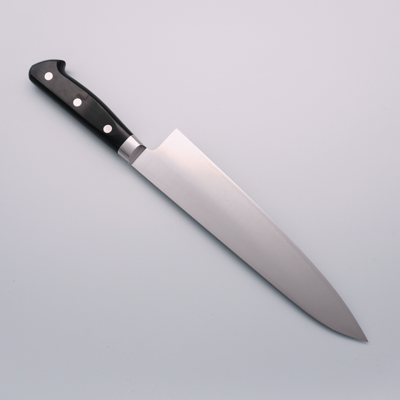 Takamura Knives VG10 Migaki Finished Gyuto 210mm with Black Pakkawood Handle - Seisuke Knife