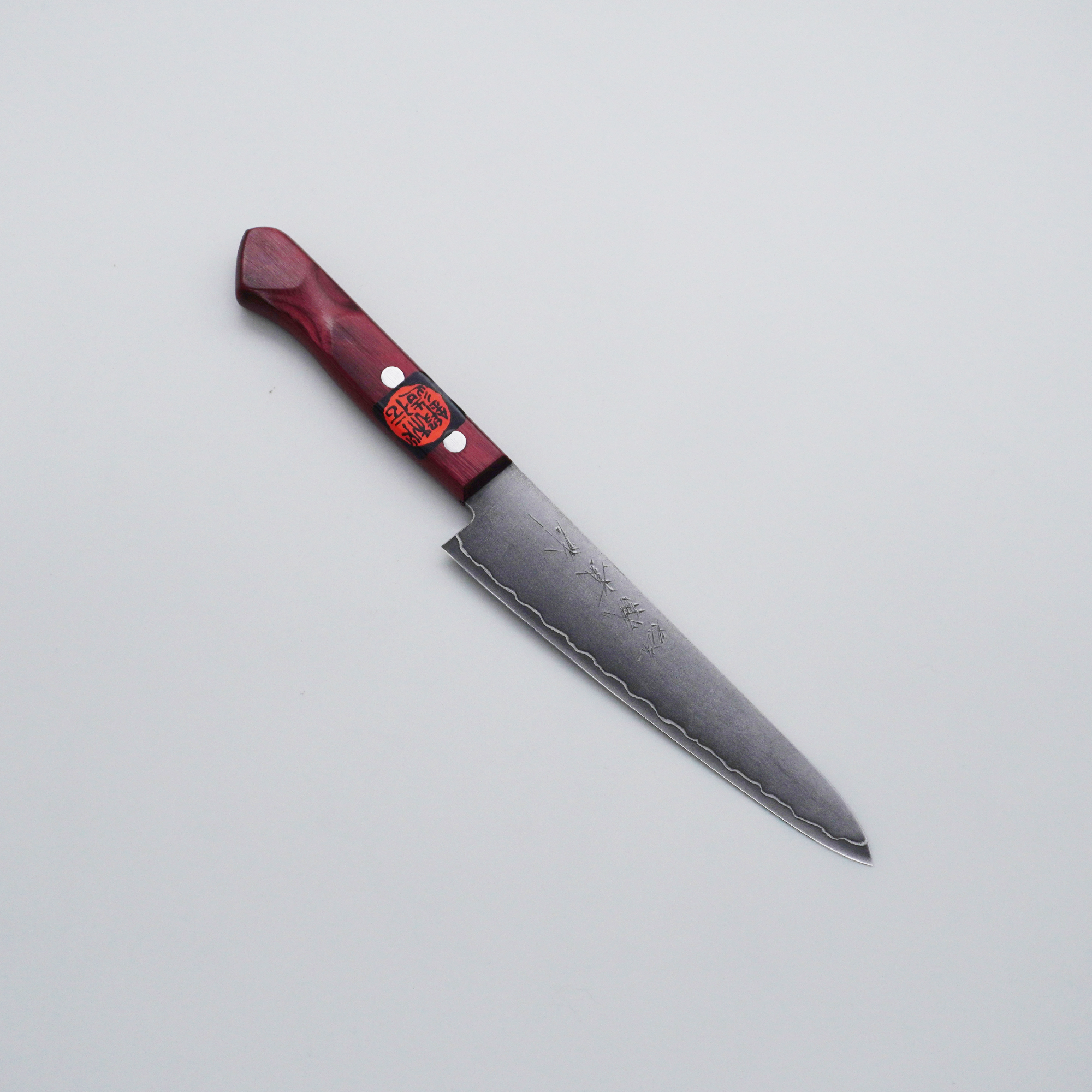 Shigeki Tanaka Silver Steel No.3 Satin Finish Petty-Utility 150mm Red Pakka wood Handle