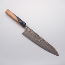  Yoshimi Kato SG2 Black Damascus Gyuto 210mm Olive Tree and Black Resin Handle - Seisuke Knife