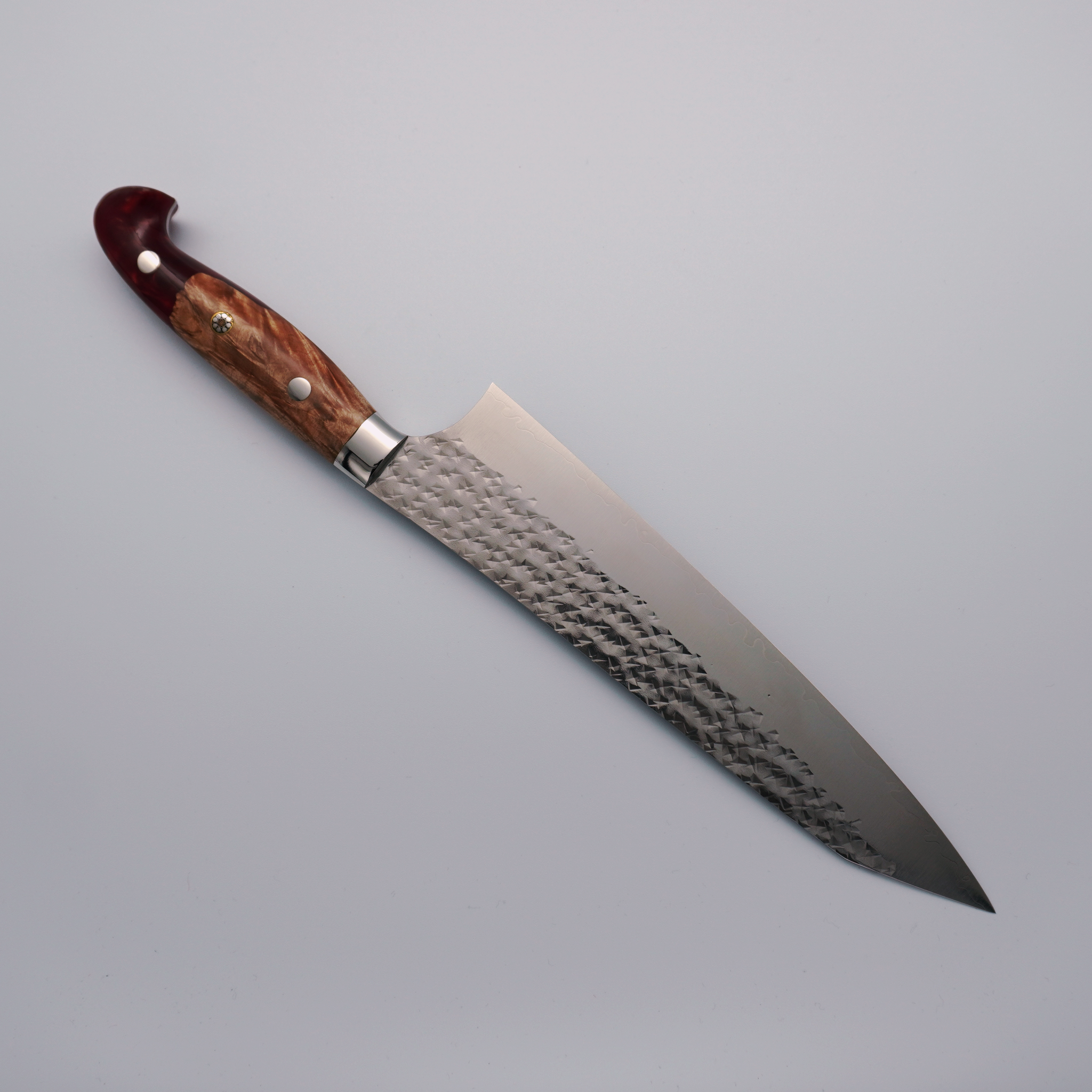 Yu Kurosaki Senko Ei SG2 Gyuto 210mm Custom Wood & Red Resin Handle - Seisuke Knife
