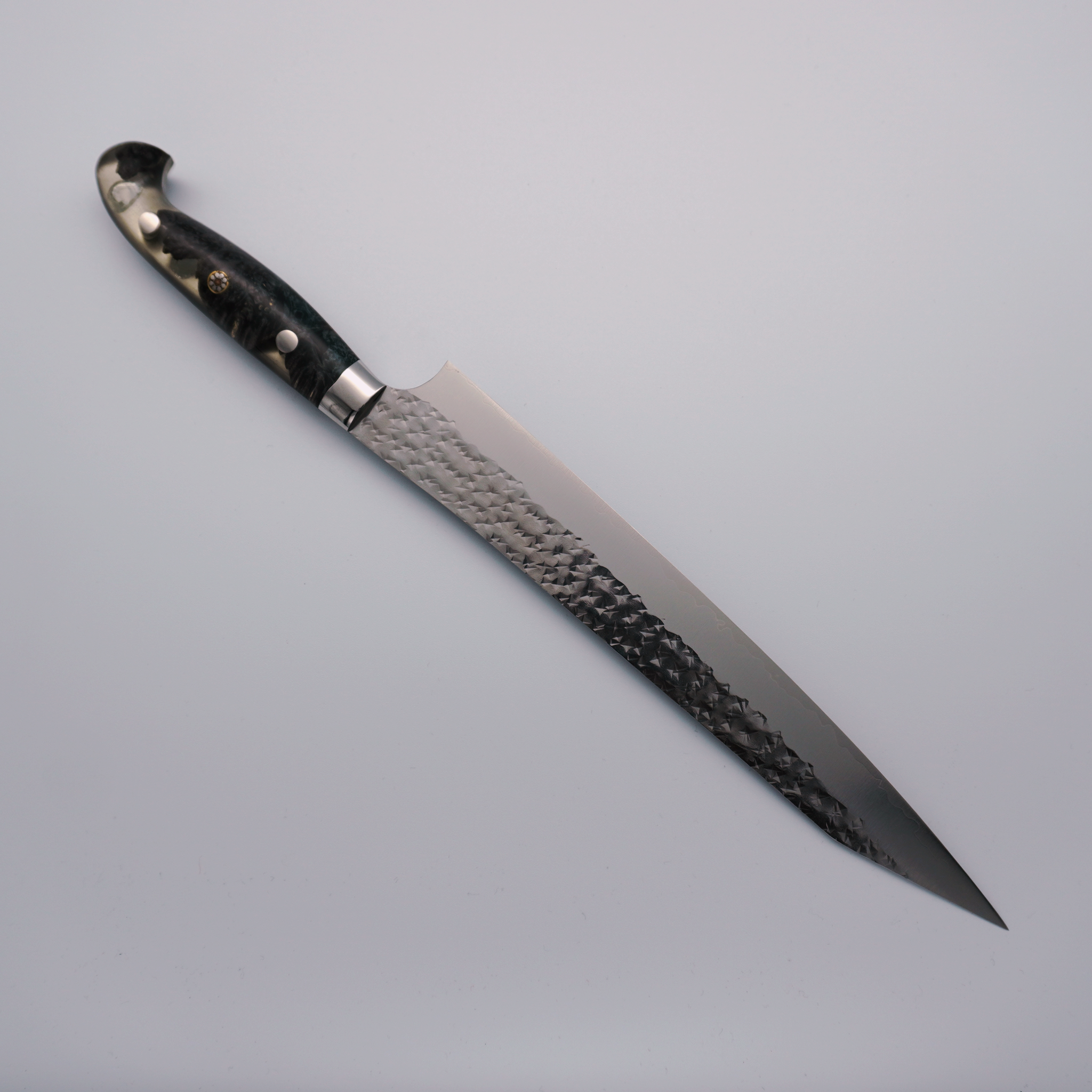 Yu Kurosaki Senko Ei SG2 Sujihiki 240mm Custom Wood & Clear Resin Handle - Seisuke Knife