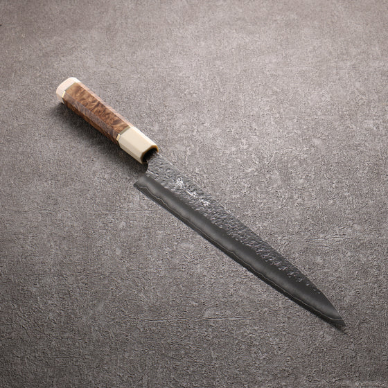 Yu Kurosaki Shizuku SG2 Hammered Sujihiki  270mm Stabilized wood (Birch Burl) Handle - Seisuke Knife