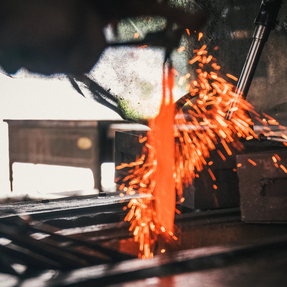 Knife being forged
