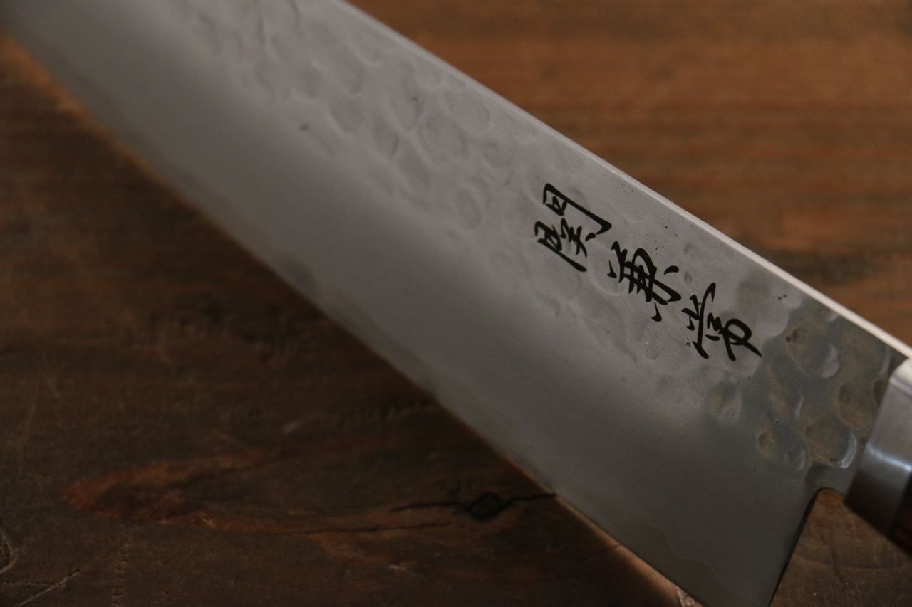 Kanetsune VG1 Hammered Santoku 165mm Mahogany Handle - Seisuke Knife