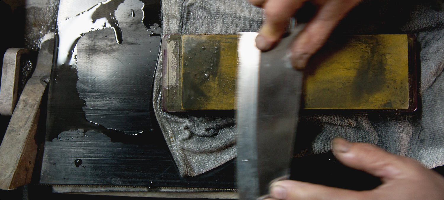 Knife sharpening on a whetstone