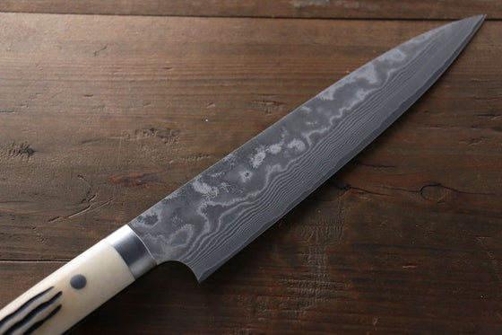 Takeshi Saji VG10 Black Damascus Gyuto 240mm Cow Bone Handle - Seisuke Knife