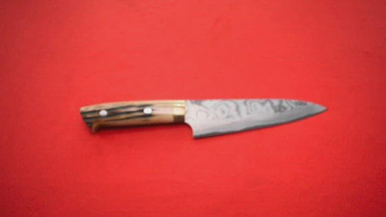 Takeshi Saji SG2 Black Damascus Gyuto Japanese Chef Knife 210mm with Deer Horn handle