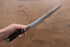 Jikko Shiko White Steel Sakimaru Yanagiba  270mm Ebony with Double Ring Handle - Seisuke Knife - Slide 7