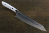 Takeshi Saji SRS13 Hammered Damascus Kengata Gyuto 240mm White Stone Handle - Seisuke Knife - Slide 1