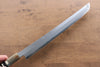 Jikko Shiko White Steel Sakimaru Yanagiba  300mm Ebony with Double Ring Handle - Seisuke Knife - Slide 4