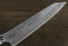 Takeshi Saji SRS13 Hammered Damascus Kengata Gyuto 240mm White Stone Handle - Seisuke Knife - Slide 5