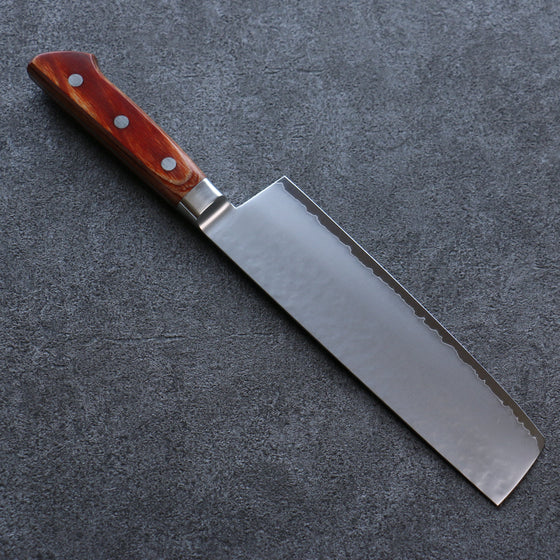 Sakai Takayuki VG5 Hammered Nakiri 180mm Brown Pakkawood Handle - Seisuke Knife