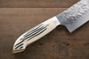 Takeshi Saji SRS13 Hammered Santoku 180mm Cow Bone Handle - Seisuke Knife - Slide 6