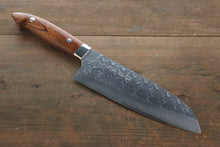  Takeshi Saji SRS13 Hammered Santoku 180mm Ironwood Handle - Seisuke Knife