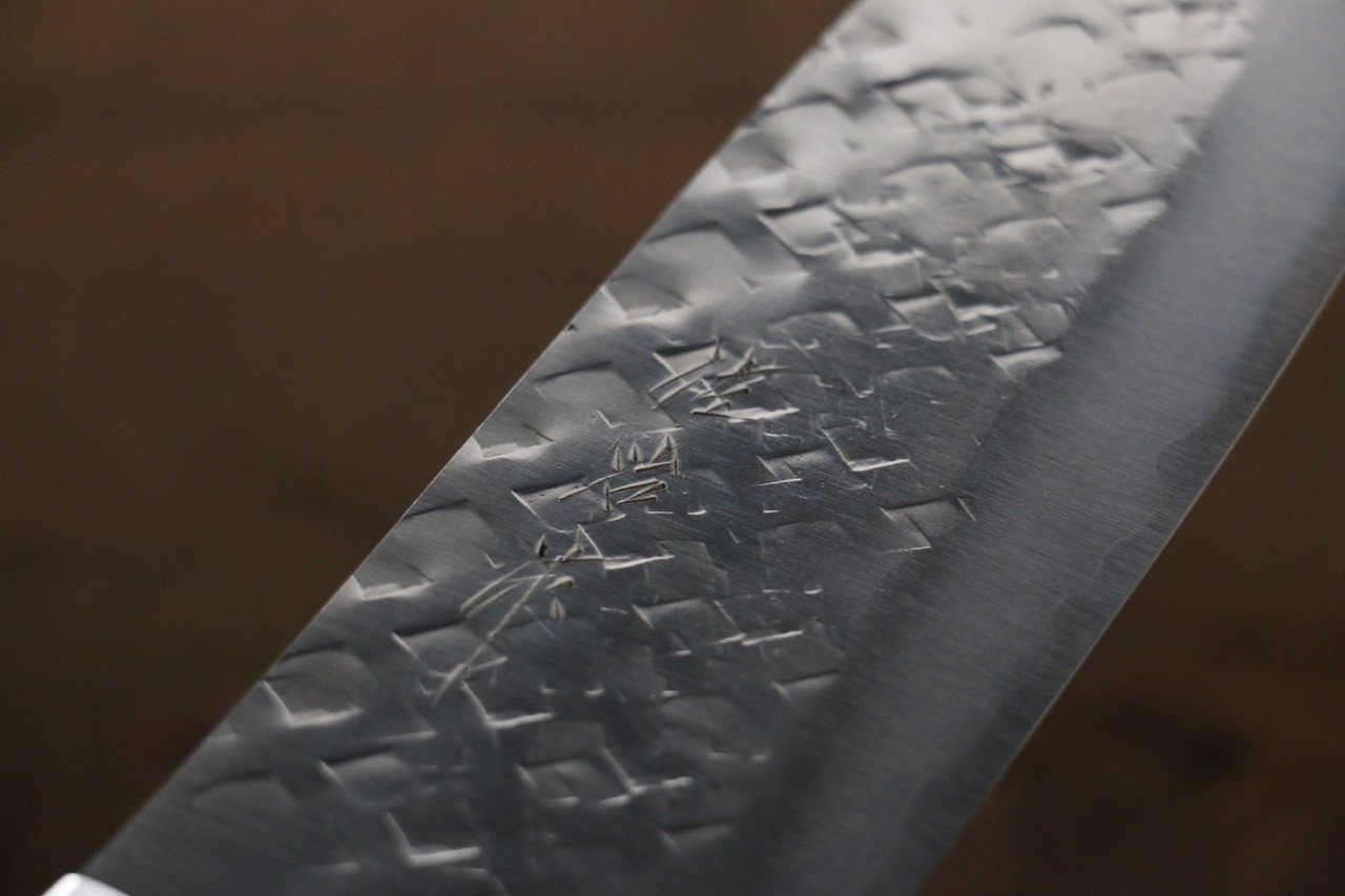 Takeshi Saji SRS13 Hammered Santoku 180mm Ironwood Handle - Seisuke Knife
