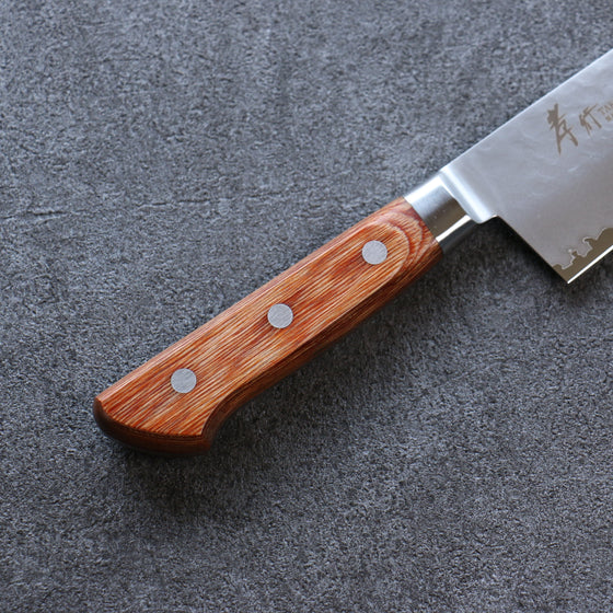 Sakai Takayuki VG5 Hammered Kiritsuke Gyuto 190mm Brown Pakkawood Handle - Seisuke Knife