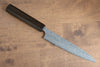 Yoshimi Kato VG10 Damascus Petty-Utility  150mm Enju Lacquered(Black） Handle with Sheath - Seisuke Knife - Slide 1