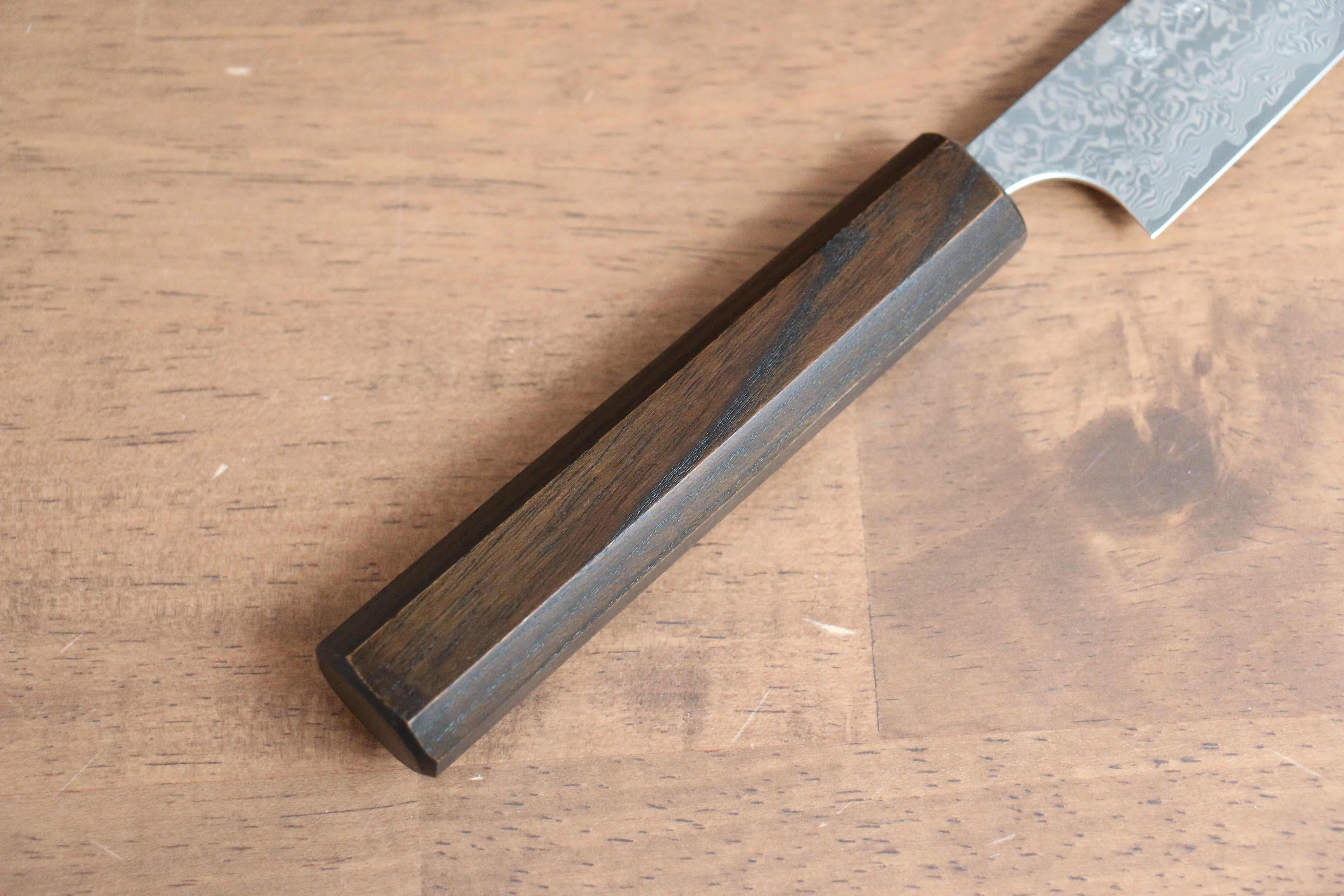 Yoshimi Kato VG10 Damascus Petty-Utility 150mm Enju Lacquered(Black��� Handle with Sheath - Seisuke Knife