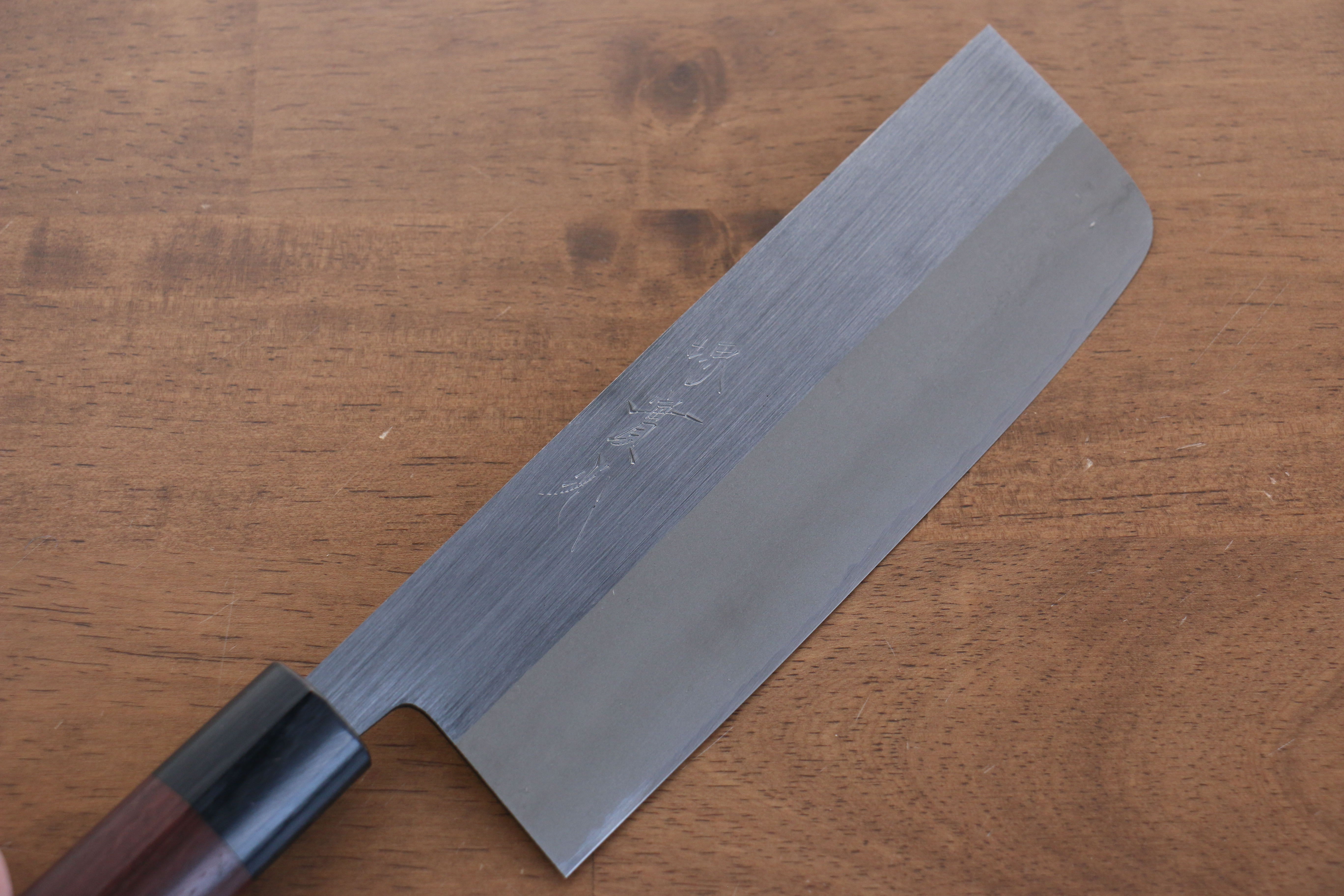 Jikko White Steel No.2 Migaki Finished Nakiri 165mm Shitan Handle - Seisuke Knife