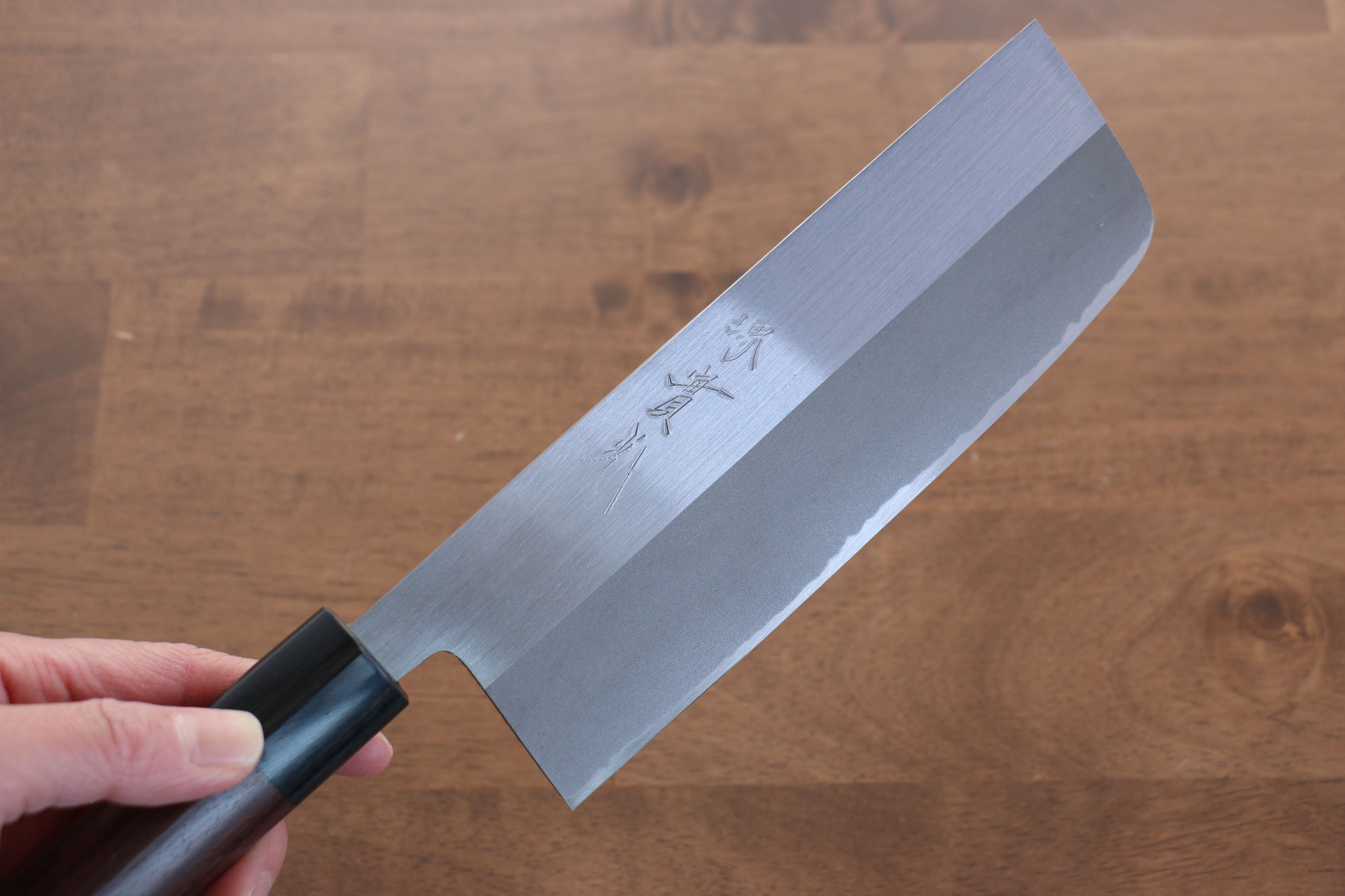 Jikko White Steel No.2 Migaki Finished Nakiri 165mm Shitan Handle - Seisuke Knife