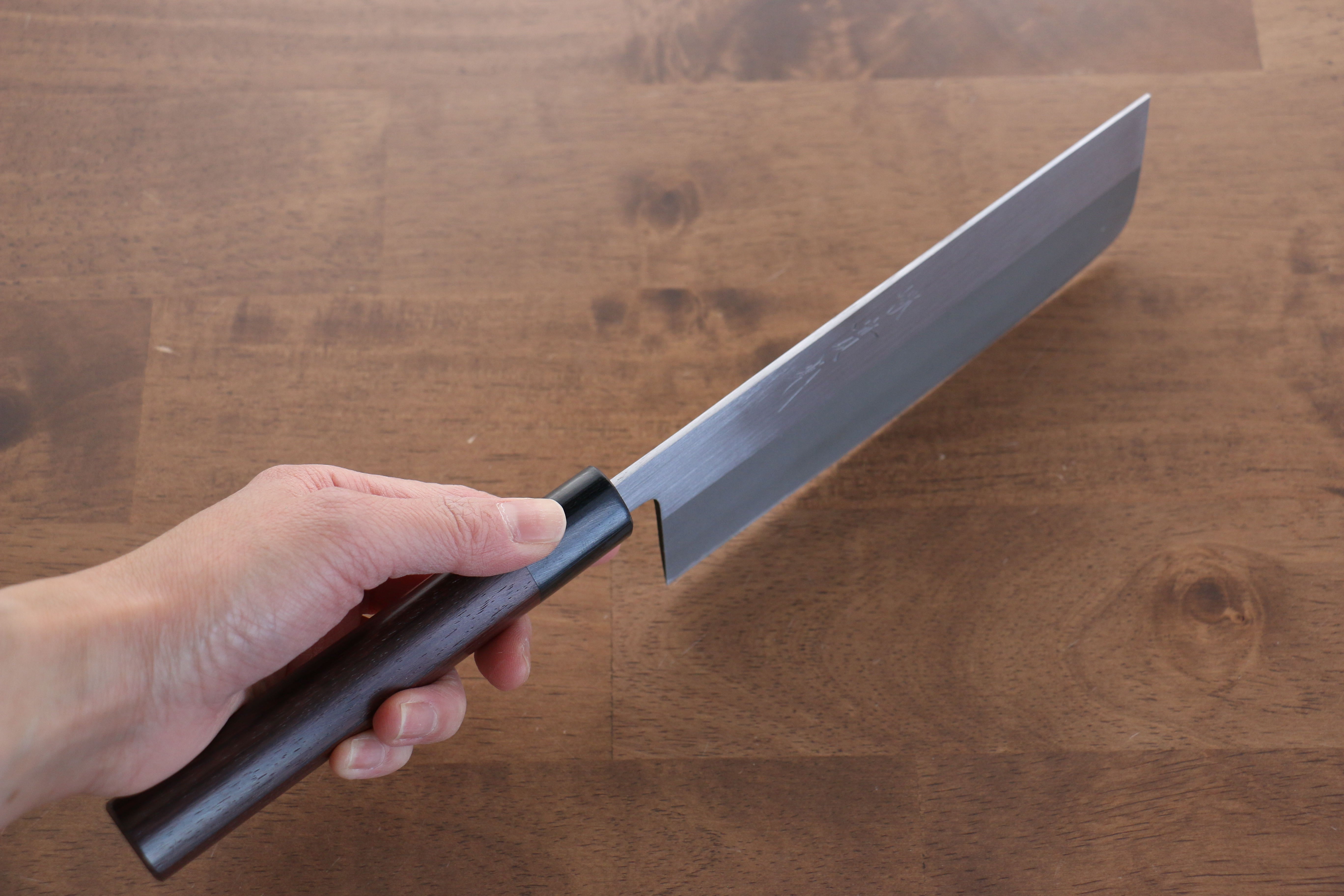 Jikko White Steel No.2 Migaki Finished Nakiri 165mm Shitan Handle - Seisuke Knife